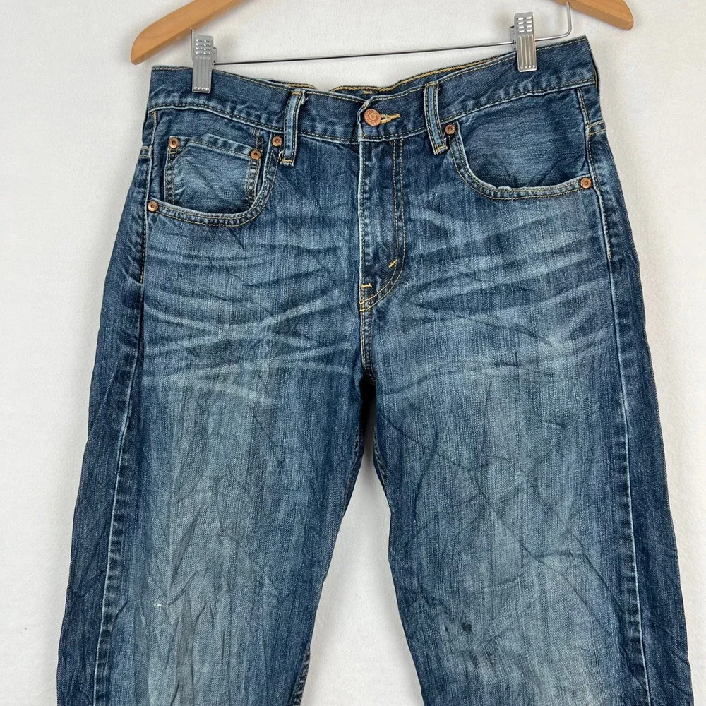 Levis 505 Regular Fit Jeans Mens‎ 31x32 Dark Wash Denim Pants Classic